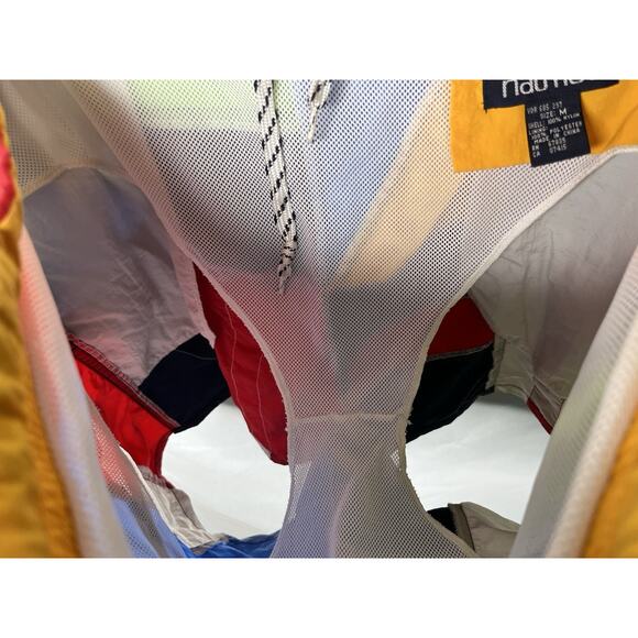 Nautica Colorblock Swim Trunks Flags Logo Stars Mens Size Medium 1990s - Picture 5 of 12